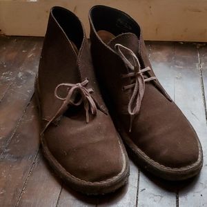 Clarks Dark Brown Suede Chukka Boots